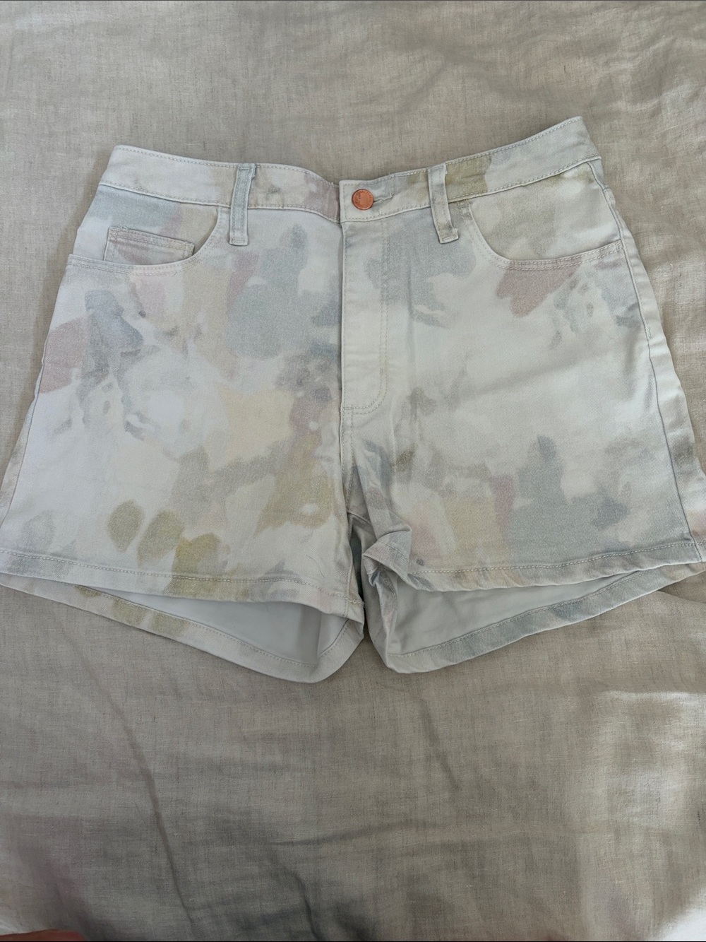 Universal Thread High Waist Pastel Watercolor Shorts - Light Multi